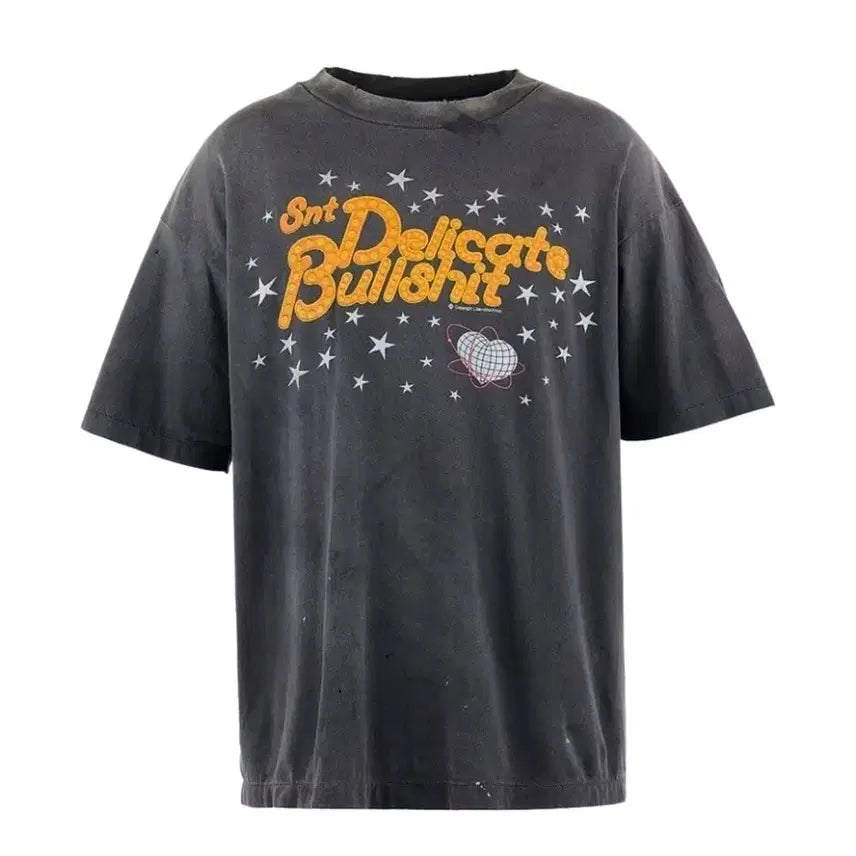 [BUNJANG] Saint Michael Delicate Bush Short Sleeve T-Shirt Black XL / 세인트 마이클 델리케이트 불쓋 숏슬리브 티셔츠 블랙 - 25SS