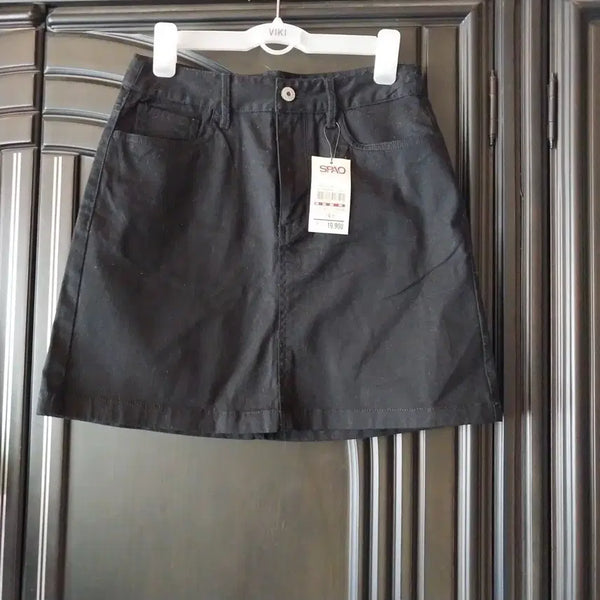 [BUNJANG] SPAO Black Denim Midi Skirt / 스파오 블랙 데님 스커트