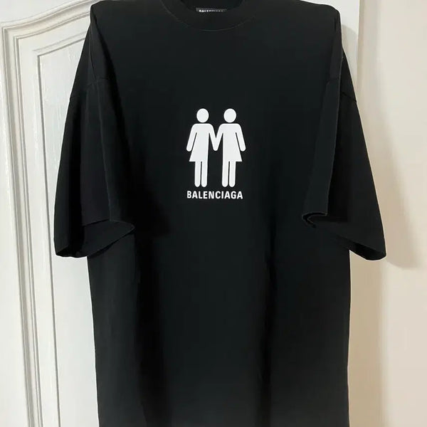 [BUNJANG] Balenciaga Pride 2022 Collection Black Oversized T-Shirt / 발렌시아가 프라이드 2022 컬렉션의 블랙 오버사이즈 티셔츠