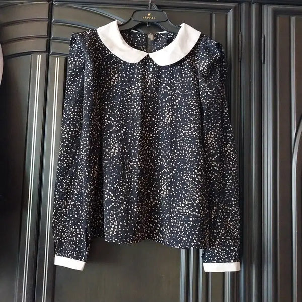 [BUNJANG] Polka Dot Long Sleeve Blouse / 블라우스 땡땡이 롱슬리브