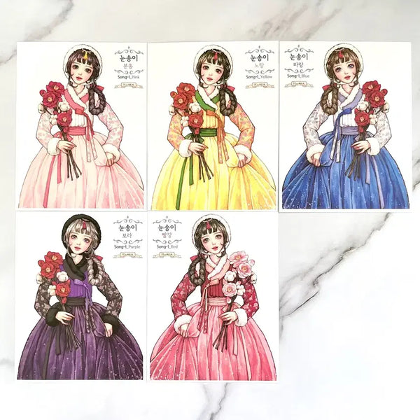 [BUNJANG] HWARA Snowflakes 5 Color Stickers (Set A) / 품절 구매불가[인스] 화라 HWARA 눈송이 5컬러 인스