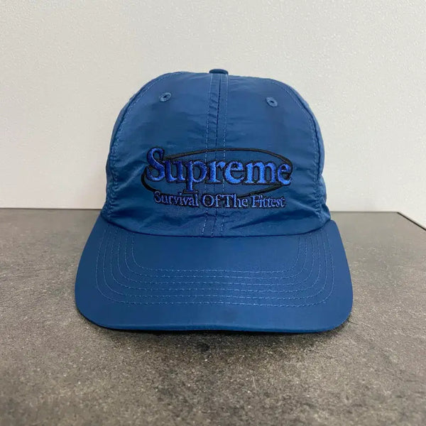 [BUNJANG] Supreme 6-Panel Cap Hat (Survival, Navy) / (OS) 슈프림 6패널 볼캡 모자 서바이벌 네이비