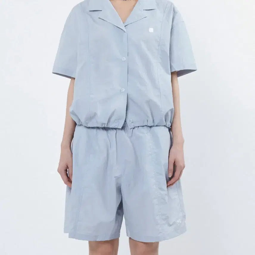 [BUNJANG] Code Graphy Summer Short Sleeve Shorts Set Sky Blue M / 코드그라피 여름 반팔 반바지 셋업 스카이블루 M