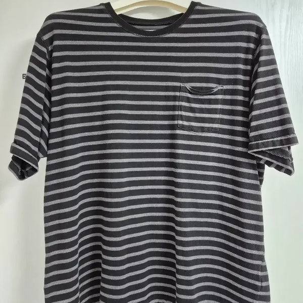 [BUNJANG] Hatching Room Vintage Bold Stripe Pocket T-Shirt (Black) M / 해칭룸 VTG 볼드 스트라이프 포켓 티 (블랙)