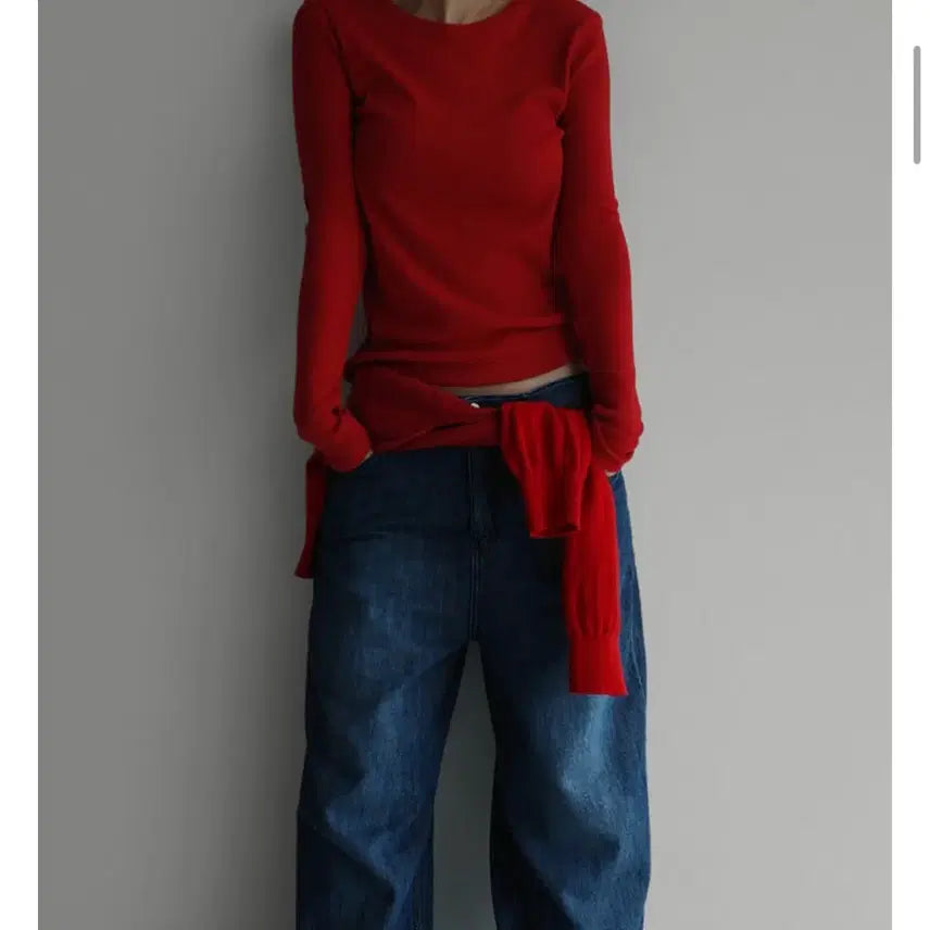 [BUNJANG] Blackup Ribbed Slim T-Shirt Autumn / 라룸 노멀 슬림 티셔츠 골지 / 블랙업 릿킴 어텀