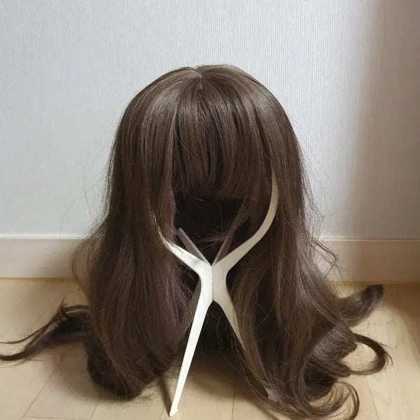[BUNJANG] Light Brown Wave + Light Pink Highlights Fashion Wig / 라이트 브라운 웨이브+연핑크 브릿지 패션가발