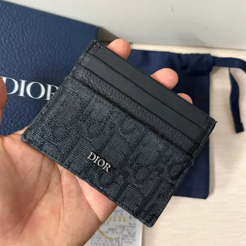 [BUNJANG] Dior Oblique Card Holder Black / [26/백화점] 디올 오블리크 카드지갑 블랙