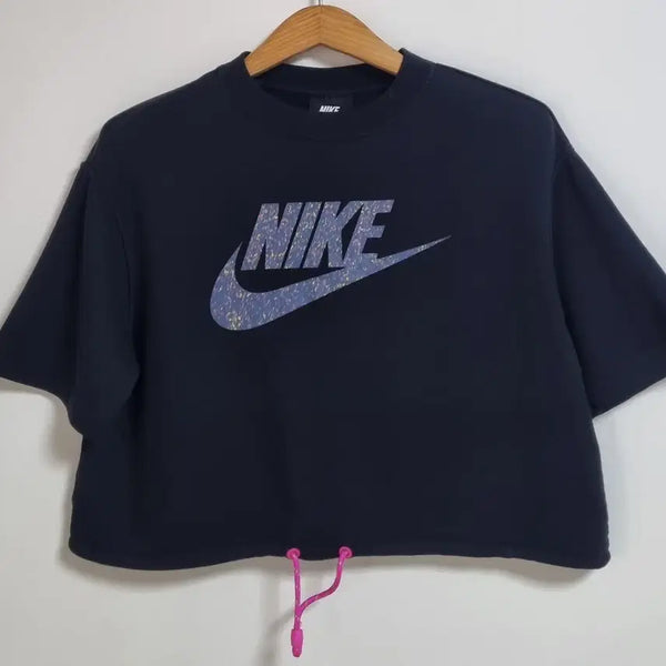 [BUNJANG] Nike Black Sweat Cropped T-shirt / M) 나이키 블랙 스웻 크롭 반팔티