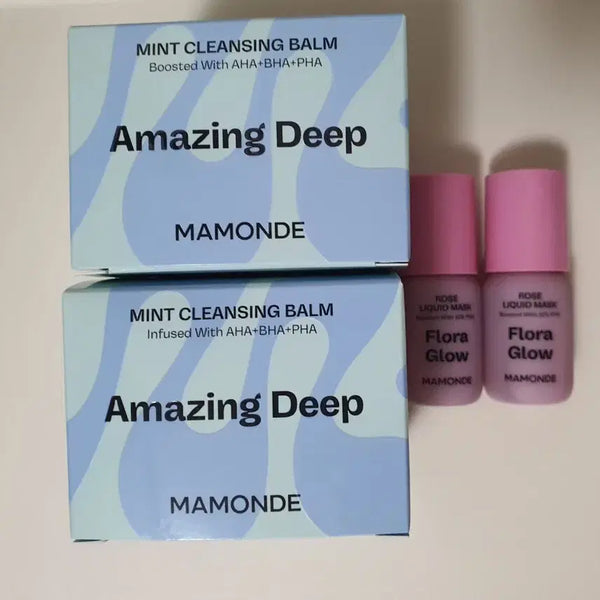[BUNJANG] Mamonde Deep Mint Cleansing Balm (2-Pack) + Flora Glow Liquid Mask (30ml) / 마몽드 딥 민트 클렌징밤 2개 + 플로라글로우 리퀴드 마스크 30ml