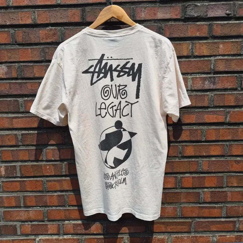 [BUNJANG] Stussy x Our Legacy Surfman Pigment Dyed T-Shirt Natural / (M) 스투시 x 아워레가시 서프맨 피그먼트 다이드 티셔츠 내츄럴