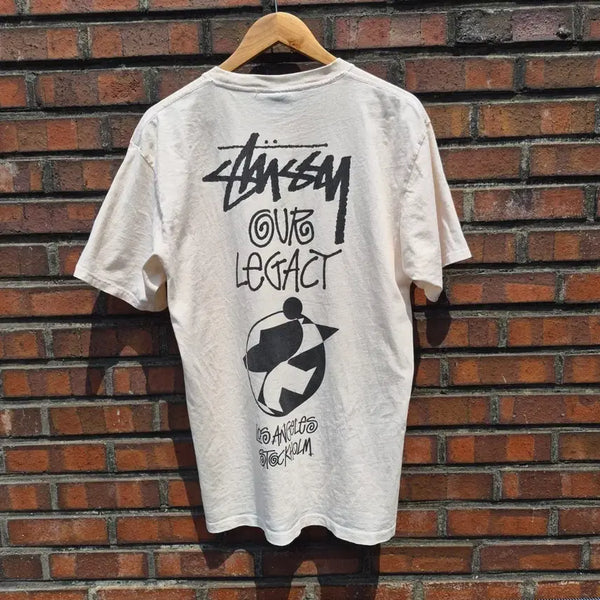 [BUNJANG] Stussy x Our Legacy Surfman Pigment Dyed T-Shirt Natural / (M) 스투시 x 아워레가시 서프맨 피그먼트 다이드 티셔츠 내츄럴