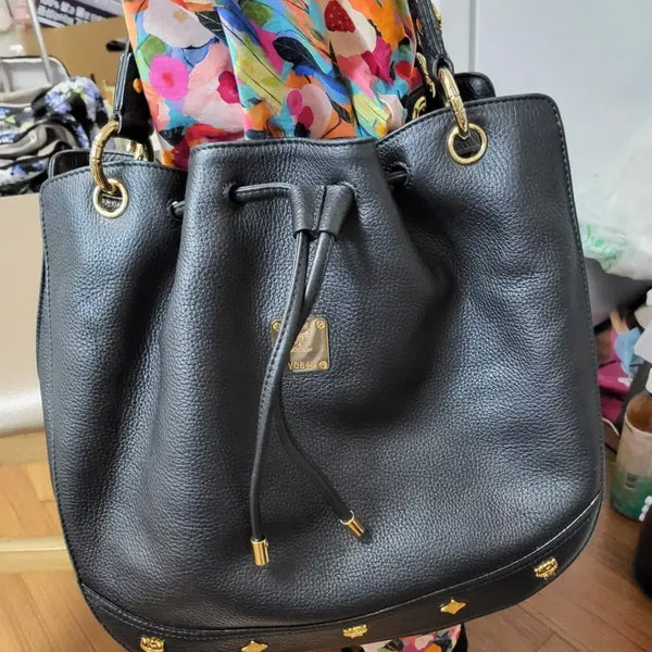 [BUNJANG] MCM Black Leather Shoulder Bag / 엠씨엠 가방