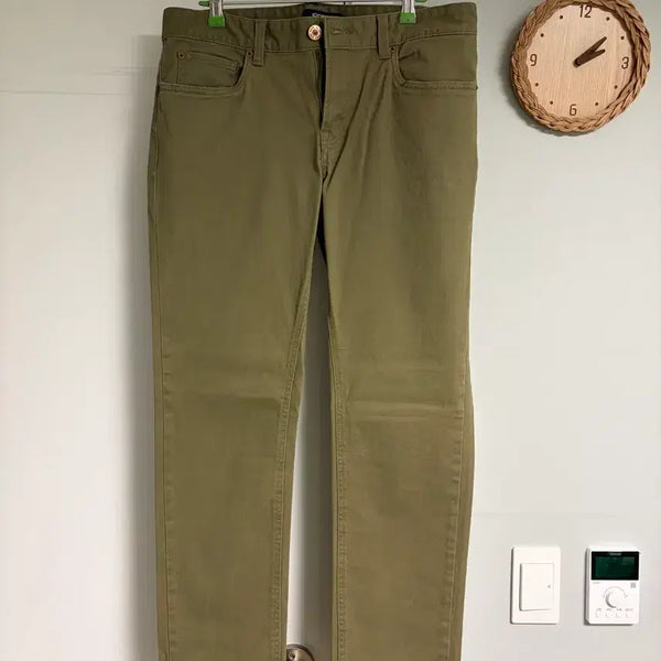 [BUNJANG] Olive Khaki Slim Fit Cotton Pants - Size 82 / 올리브 카키색 슬림핏 면바지 82사이즈