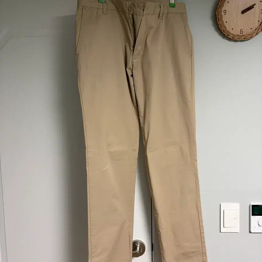 [BUNJANG] Beige Slim Fit Cotton Pants / 베이지색 슬림핏 면바지