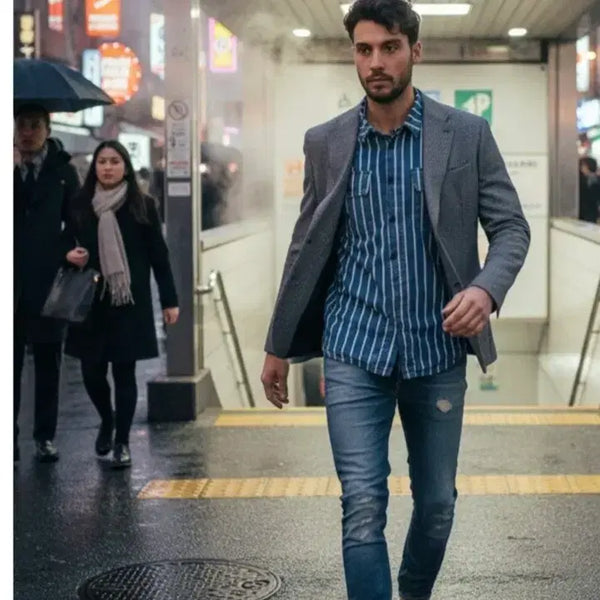[BUNJANG] Luxury Italian Men's Wool Blazer Suit Jacket / 세일 남성 L 100 이태리50 자켓 럭셔리 이탈리아 수트 양복 마이 블
