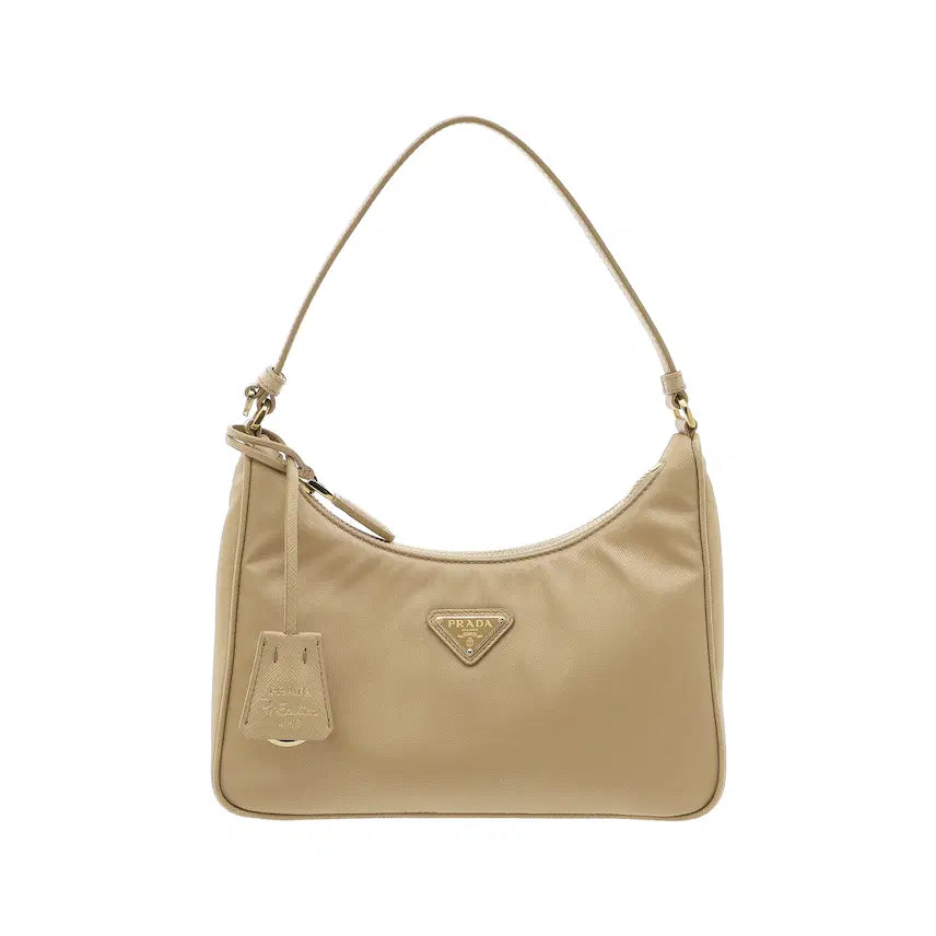 [BUNJANG] Prada Re-Edition 2005 Saffiano & Re-Nylon Hobo Bag Beige / 프라다 리에디션 2005 사피아노 & 리나일론 호보백