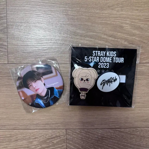 [BUNJANG] Stray Kids Seungmin 5-STAR Dome Tour Rubber Clip & THE SOUND Can Badge Set (Sealed) / straykids 승민 캔배지 세트