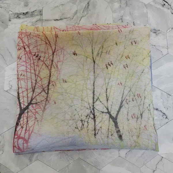 [BUNJANG] Wood Pattern Scarf / 봄 느낌 나무 패턴 스카프