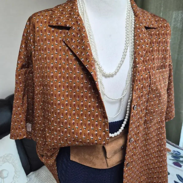 [BUNJANG] Unique Floral Print Loose Fit Shirt Jacket / [특가] 세련 유니크 잔잔플라워 루즈핏 셔츠자켓