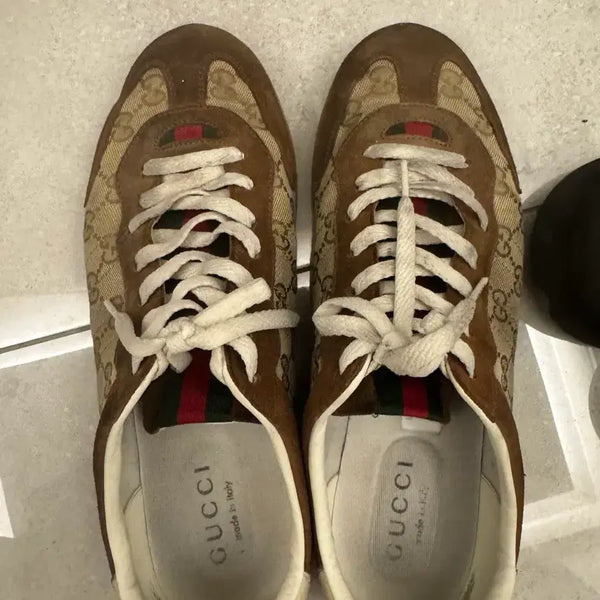 [BUNJANG] Gucci Shift Sneakers Beige Brown / 구찌 쉬프트 스니커즈 베이지 브라운