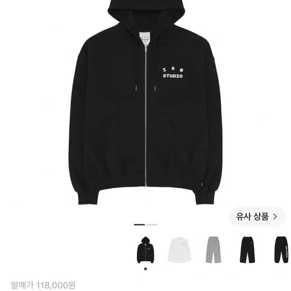 [BUNJANG] IAB Studio Black Zip-Up Hoodie M / 26SS IAB STUDIO 후드집업 블랙 [M] / 아이앱 스튜디오