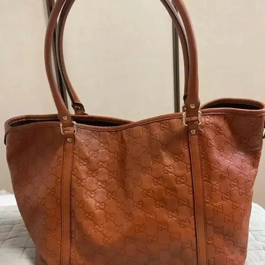 [BUNJANG] Gucci Shima Leather Tote Bag Brown / 구찌 시마 레더 토트백 브라운