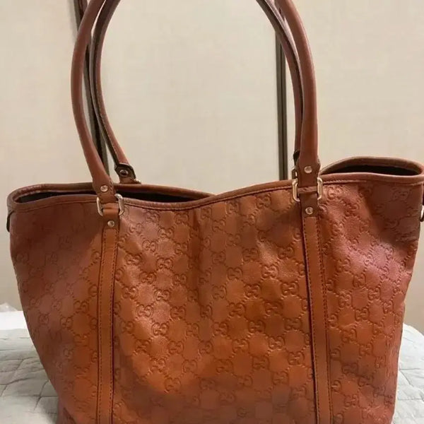 [BUNJANG] Gucci Shima Leather Tote Bag Brown / 구찌 시마 레더 토트백 브라운