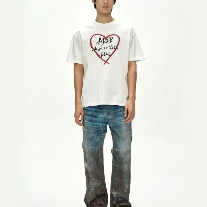 [BUNJANG] Andersson Bell Heart Kelly Logo T-Shirt / 앤더슨벨  하트 켈리  로고 티셔츠