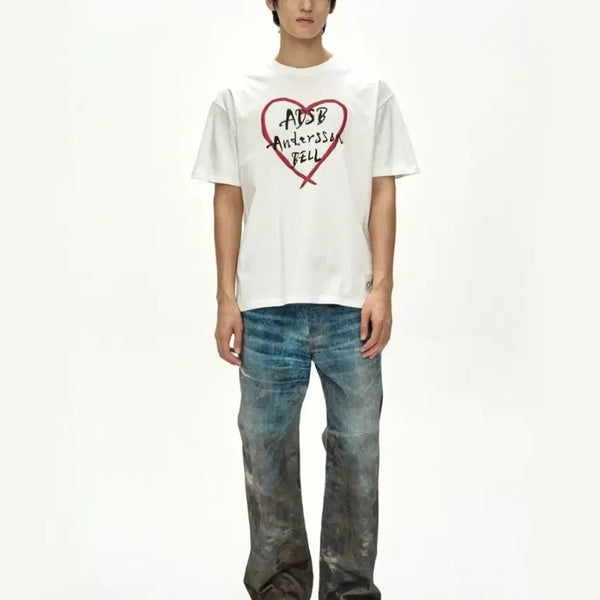 [BUNJANG] Andersson Bell Heart Kelly Logo T-Shirt / 앤더슨벨  하트 켈리  로고 티셔츠