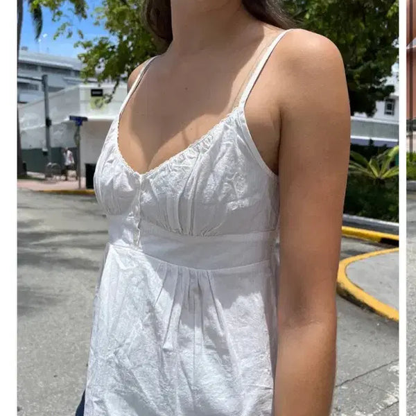 [BUNJANG] Brandy Melville Tiffany Cotton Tank White / 브랜디멜빌 brandy melville 티파니코튼 탱크 나시 화이트