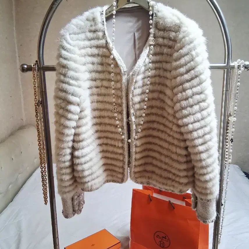 [BUNJANG] 100% Original Mink Ivory Jacket / 오리지널 100%밍크 아이보리