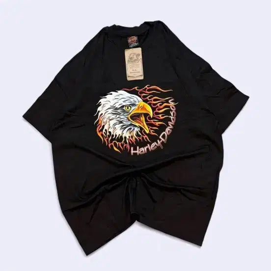 [BUNJANG] 2000s Harley-Davidson Eagle Flame Graphic T-Shirt Deadstock / 2000년대 할리데이비슨 티셔츠 데드스탁