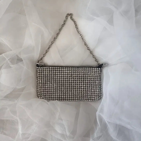 [BUNJANG] Sparkling Cubic Mini Chain Bag / (새상품)블링블링 큐빅 미니 체인백
