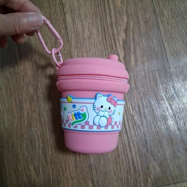 [BUNJANG] Hello Kitty Silicone Pouch with Keyring / 키티 실리콘파우치 키링 핑크/빨강/개당가격(무료배송)