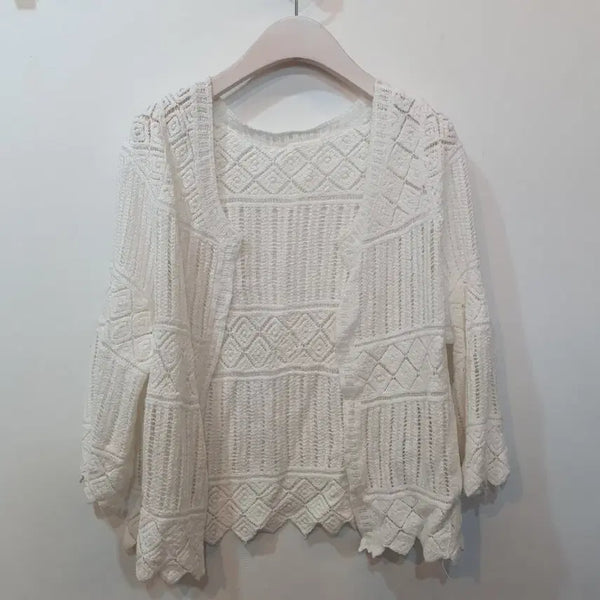 [BUNJANG] Mori White Punching Cardigan / 모리 화이트 펀칭 가디건