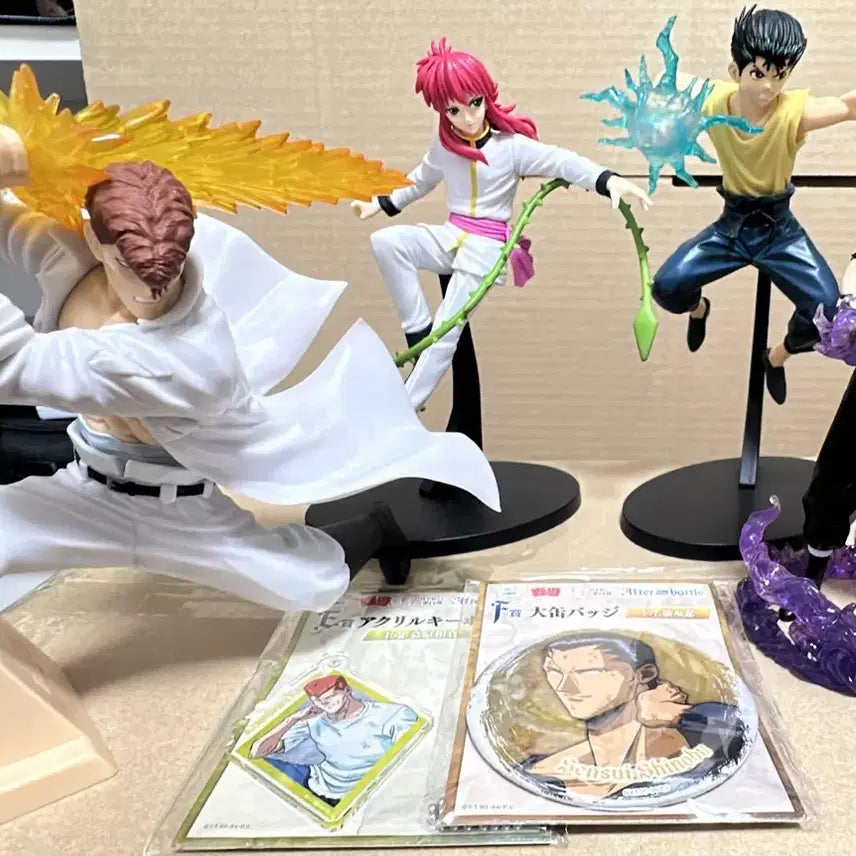 [BUNJANG] Yu Yu Hakusho 4 Types Figures & 2 Types Goods Bundle Set / 유유백서 피규어 4종 굿즈 일괄