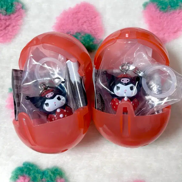 [BUNJANG] Sanrio Strawberry Charm Gacha Keyring Kuromi / 산리오 딸기 메지루시 가챠 키링 쿠로미 양도