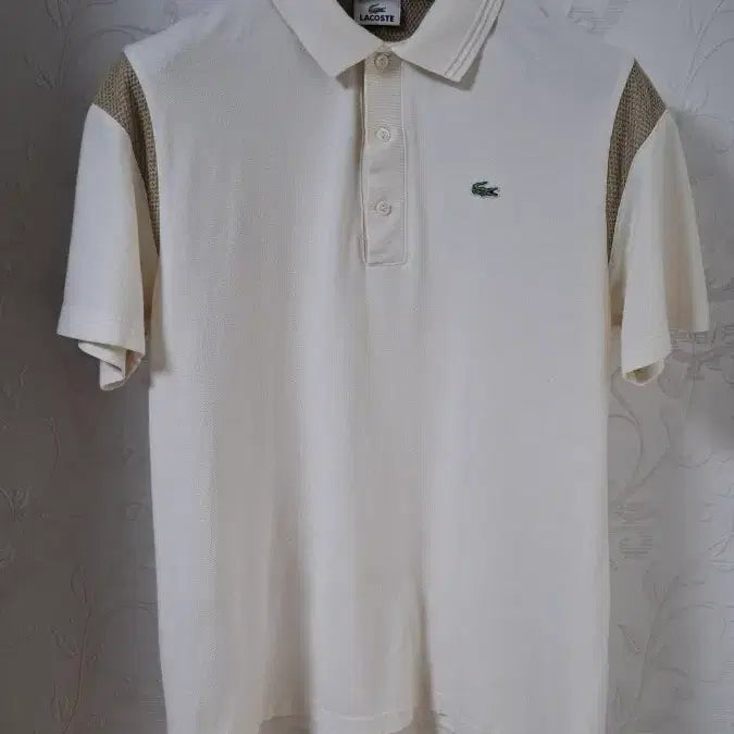 [BUNJANG] Lacoste Premium Pique Short Sleeve Polo Shirt Ivory Cream/Sand Beige / (정품 매장판) 라코스테 고급피케 반팔티셔츠 95~100