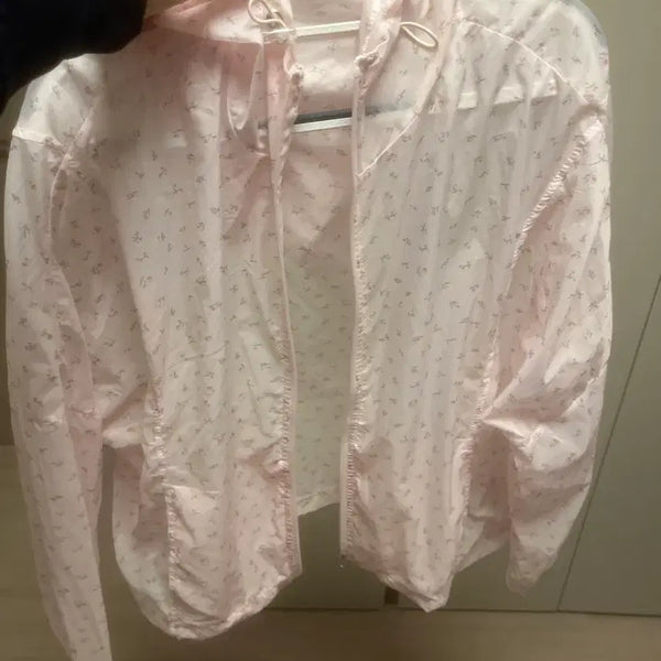 [BUNJANG] Sheer Floral Windbreaker Jacket / 시스루 꽃 바람막이