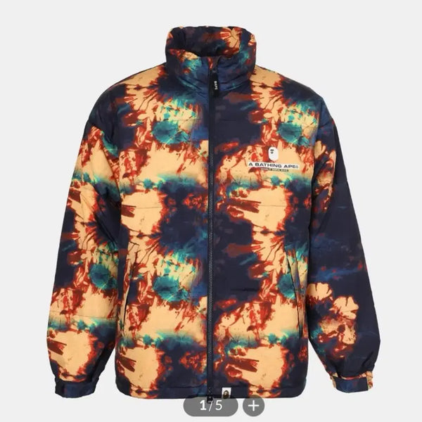 [BUNJANG] BAPE Tie-Dye Puffer Jacket L / (새상품)베이프 타이 다이 패딩 자켓 L