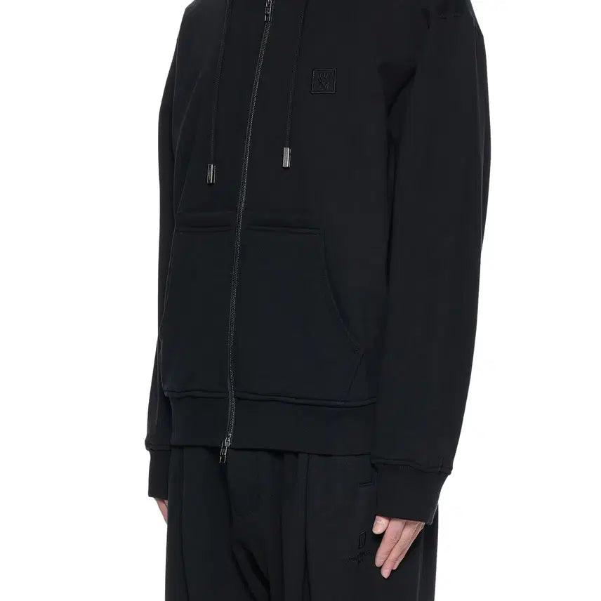 [BUNJANG] Wooyoungmi Signature Back Logo Hoodie Zip-up Black / 우영미 스테디셀러 백로고 후드 집업
