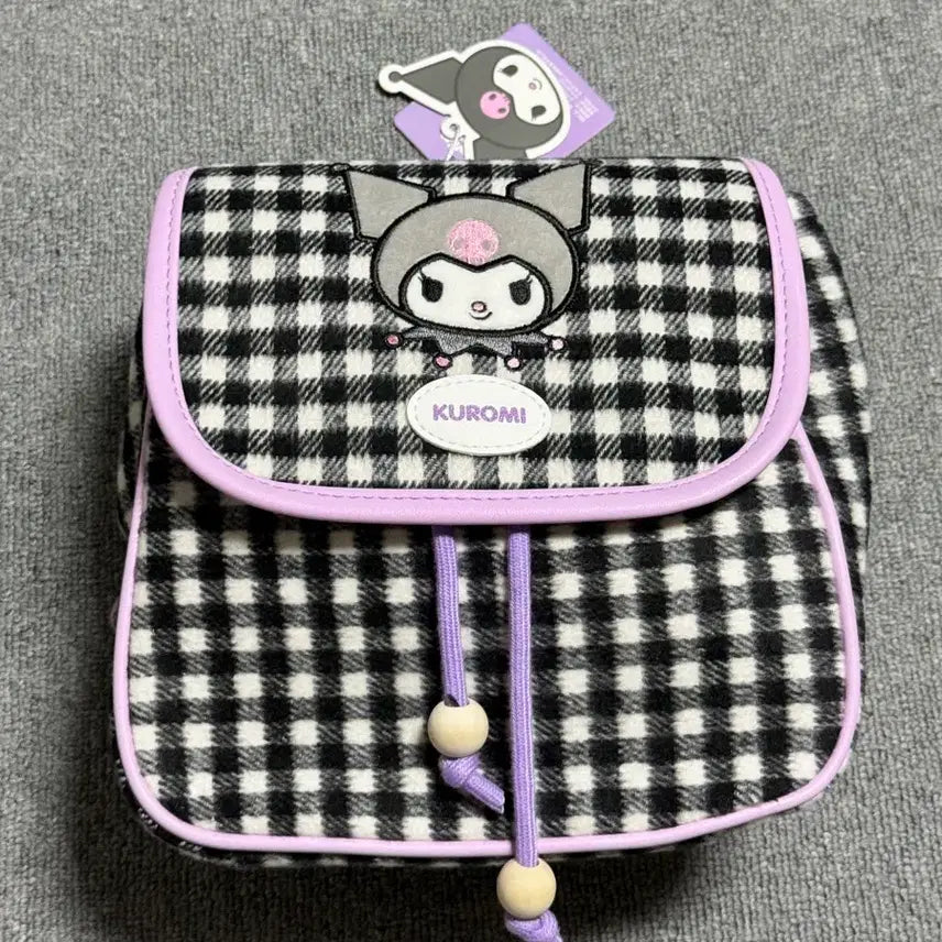 [BUNJANG] Sanrio Kuromi Checkered Backpack / 산리오 쿠로미 체크 백팩 새 상품