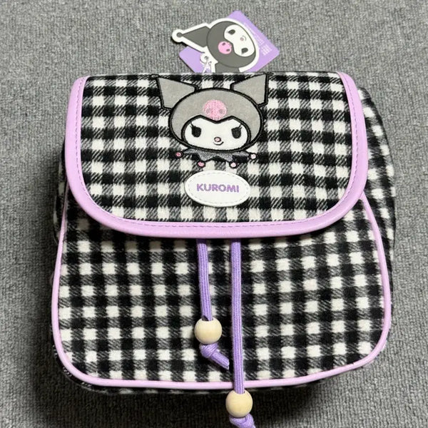 [BUNJANG] Sanrio Kuromi Checkered Backpack / 산리오 쿠로미 체크 백팩 새 상품