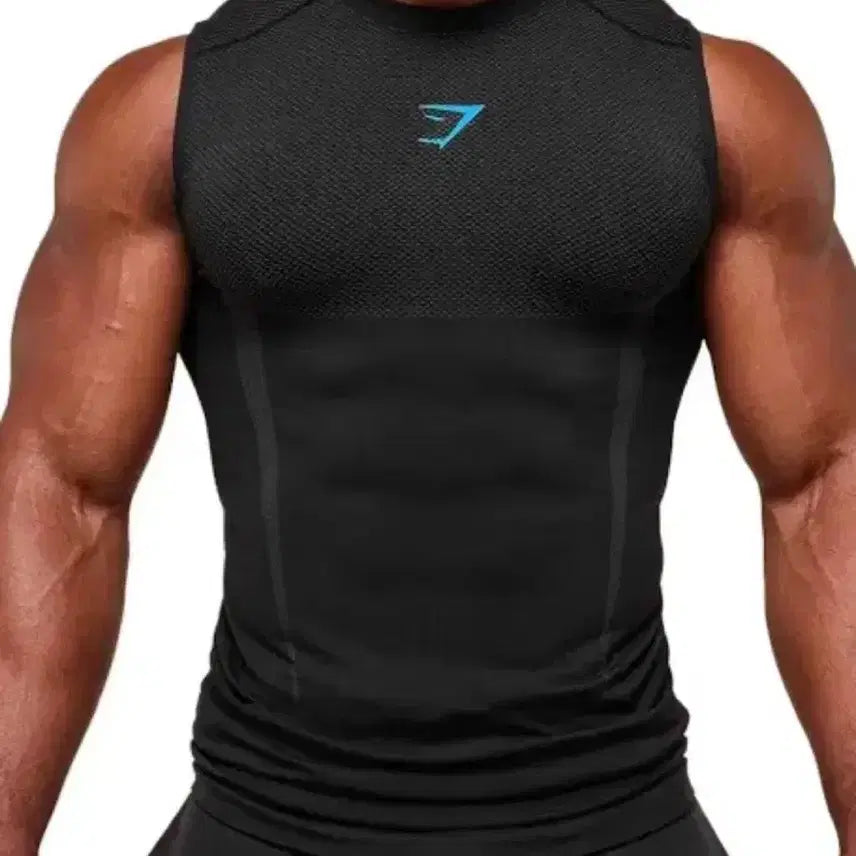 [BUNJANG] Gymshark Onyx V5 Tank Top Blue Logo M / [새상품] M 짐샤크 오닉스 블루 탱크나시