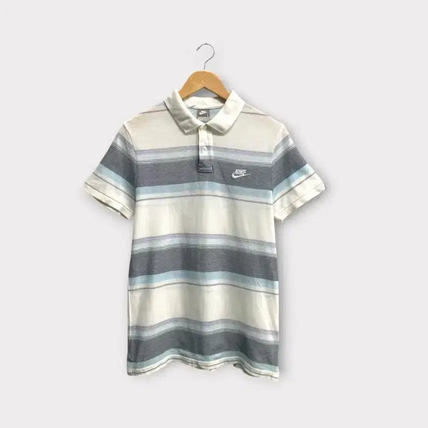 [BUNJANG] Nike Stripe PK Short Sleeve Polo T-Shirt Medium / 나이키 스트라이프 PK 반팔 티셔츠 M