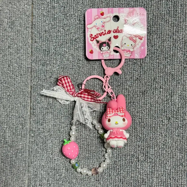 [BUNJANG] Sanrio My Melody Strawberry Bead Keyring / 산리오 마이멜로디 딸기 비즈 키링 미사용 새 상품