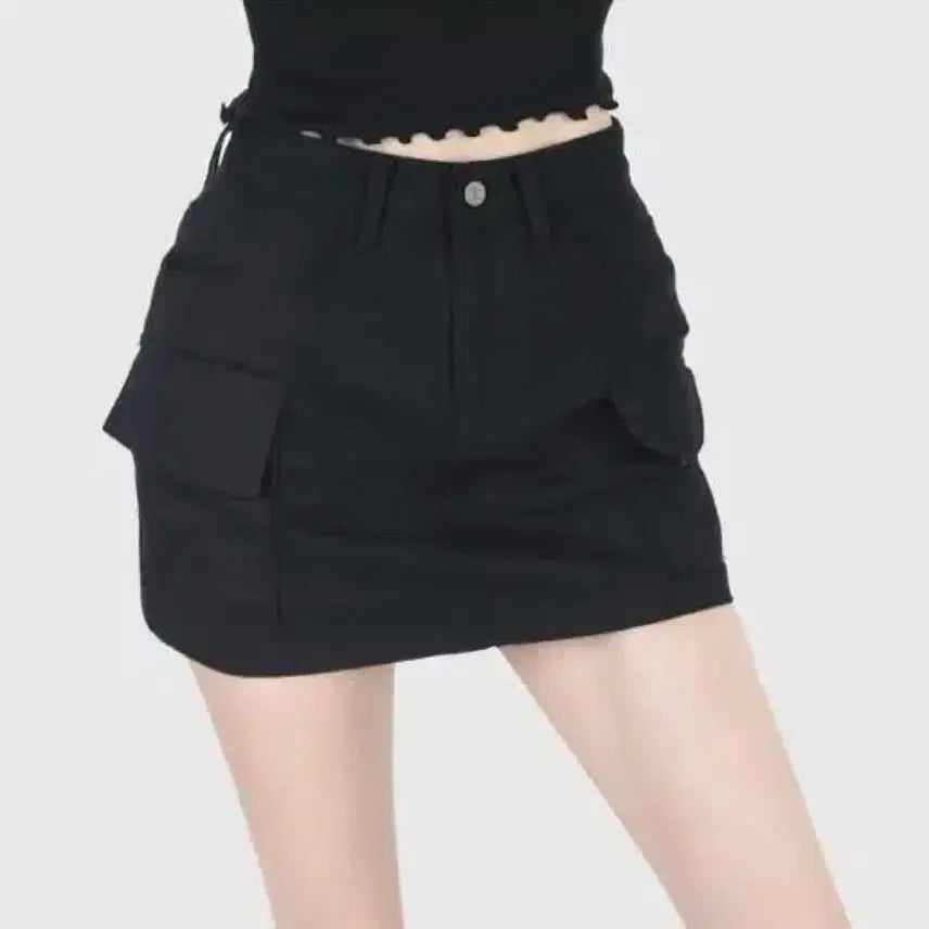 [BUNJANG] Gooze Cargo Skirt Pants - Black L / 구즈 카고치마바지 - 블랙 L
