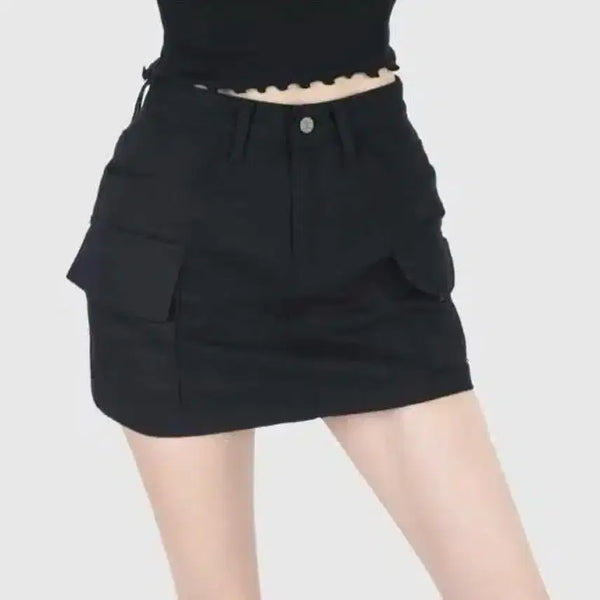 [BUNJANG] Gooze Cargo Skirt Pants - Black L / 구즈 카고치마바지 - 블랙 L
