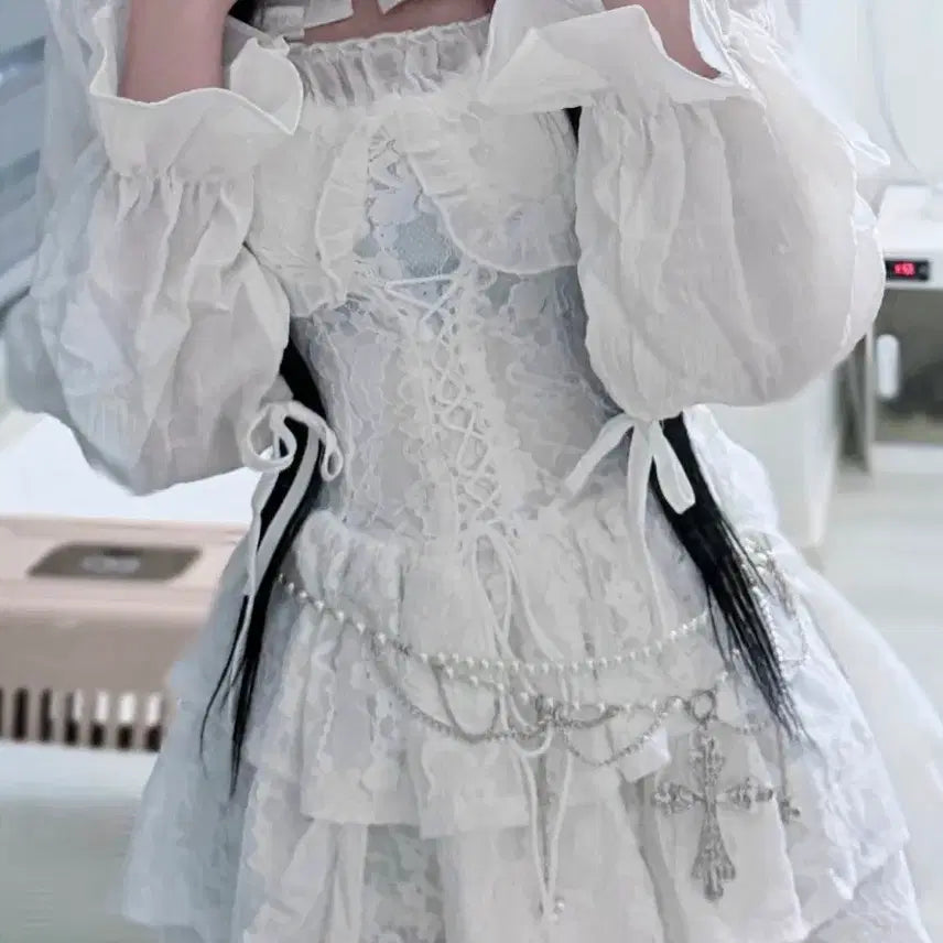 [BUNJANG] Subculture Lolita Style Vintage One-Piece Dress / 로리타 양산형 지뢰계 서브컬쳐 빈티지 원피스 드레스