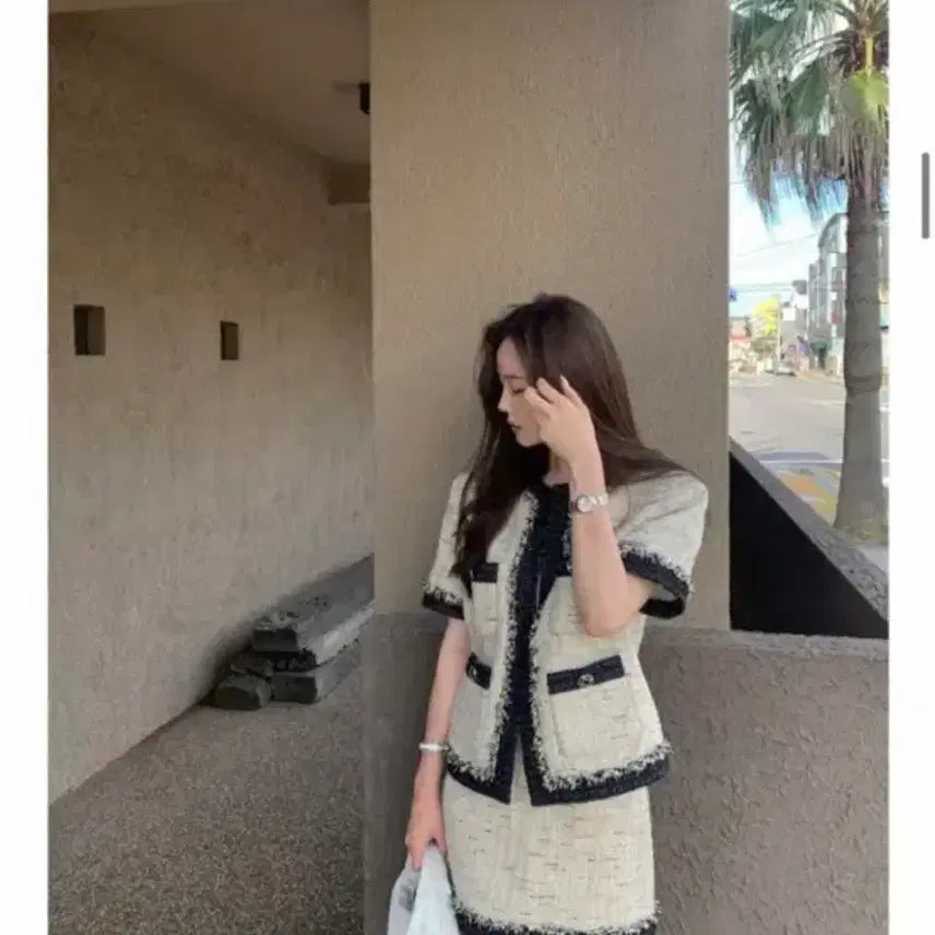 [BUNJANG] Objet S.T. Tweed Set-up Jacket and Skirt Set / 오브제스트 트웨드 셋업